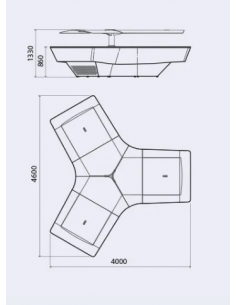Isola espositiva buffet - Top in quarzo bianco - 3 Aree -... 2