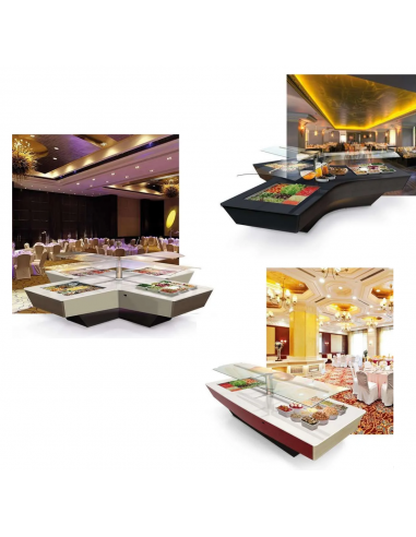 Isla expositora buffet - Encimera de cuarzo...