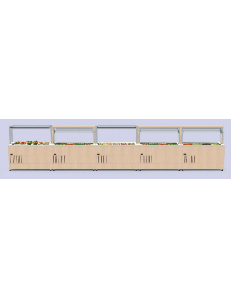 Buffet display - Wall mounted - Temperature 2 7 °C - Quartz top - Dimensions 212 x 73 x 153 h cm