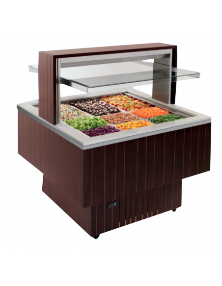 Espositore buffet - Isola - Temperatura +30 +80 °C - Top al quarzo -  cm 123.2 x 123.2 x 153 h