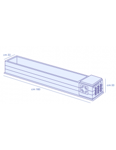 Vitrina para ingredientes - cm 183 x 33 x 23 h 2
