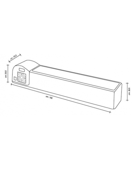 Ingredient display case - Cm 132 x 24.5 x 23.5 h