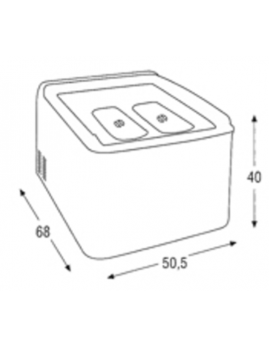 Espositore gelato - Capacità max 4 vaschette -...