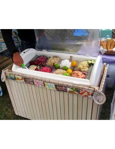 Espositore gelato - Capacità max 8 vaschette -...