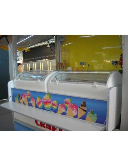 Expositor para helados - Capacidad max 8 tarrinas - Temperatura-15°-18°C - Cm 92.5 x 50.5 x 62 h