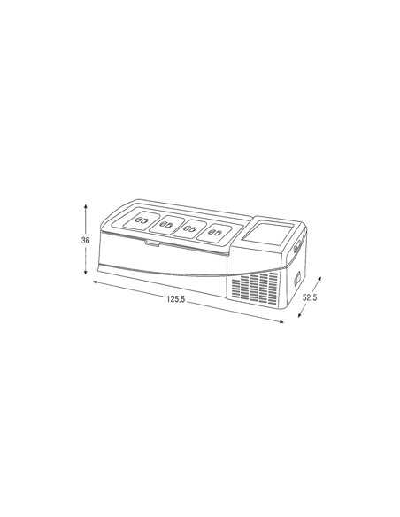 Ice cream display - Max capacity 8 tanks - Temperature-15°-18°C - Cm 125.5 x 52.5 x 36 h