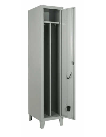 Armadio spogliatoio - Struttura monoblocco - Divisorio asportabile - N.1 posto - cm 37 x 35 x 180 h