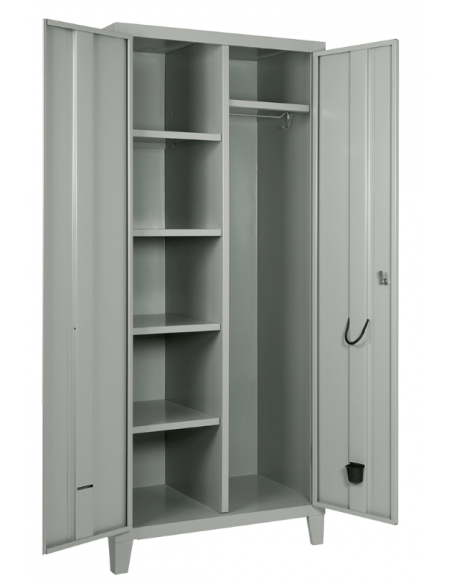 Armadio spogliatoio e guardaroba - N.1 posto + vano sinistro con 4 ripiani - cm 80 x 50 x 180 h
