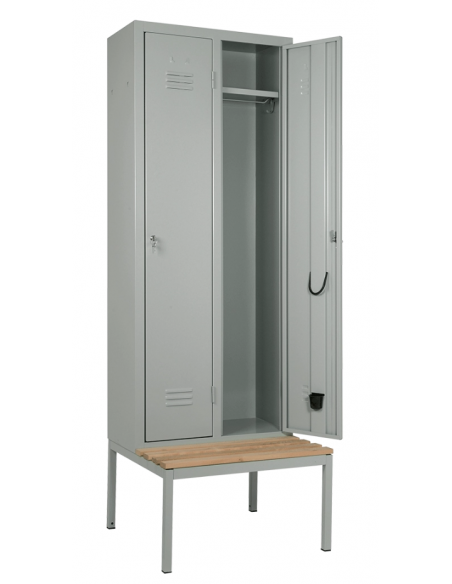 Taquilla vestuario - Sobre banco - Estructura de una pieza - N.2 plazas - cm 70 x 80 x 208 h