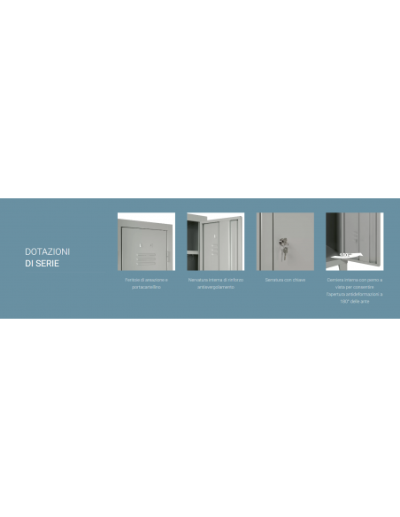 Filing cabinet - Monobloc structure - N.5 compartments - cm 37 x 50 x 180 h
