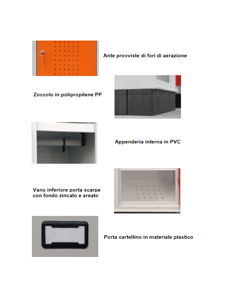 Locker - Internal partition - 2 doors - Steel sheet structure - cm 80 X 50 X 175h