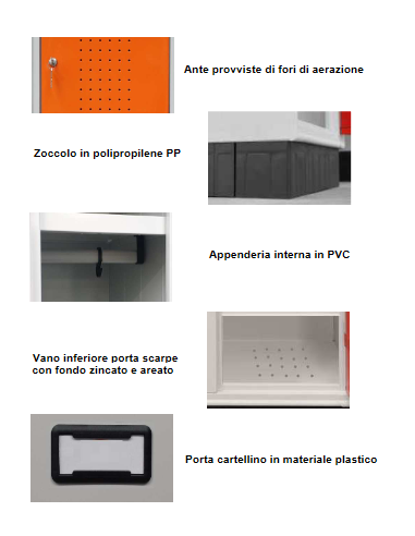 Locker - Internal partition - 3 doors - Steel...