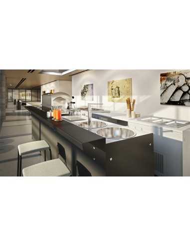 Bar counter and back counter with ice cream...