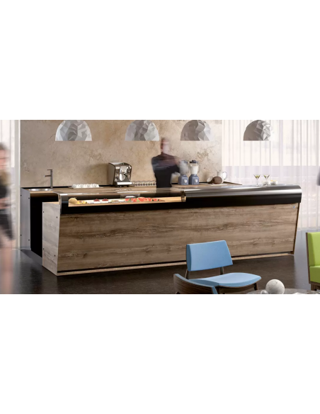 Banco bar e retrobanco con espositore gelato Panorama - cm L 350 x P 232,5 x h 95.1