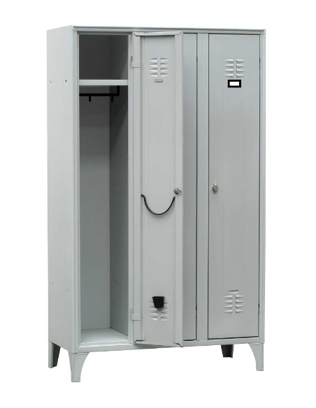 Traditional locker - 3 doors - Steel sheet structure - cm 105 X 35 X 180h
