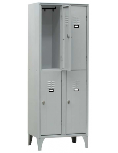 Overlapping lockers - 6 doors - Steel sheet structure -...