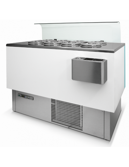 Conservatore a pozzetti - Temp. -2°C/-18°C - Capacità 8 + 8 carapine - Monofase- cm L 130 x P 70 x H 125.7