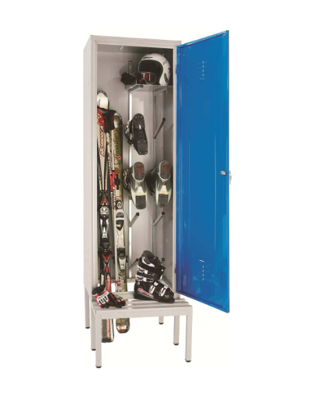 Guardaesquís - Capacidad espacio para 4 personas - Estructura de acero galvanizado - cm 60 X 80 X 210h
