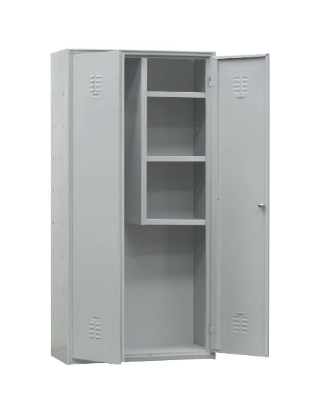 Broom cupboard - Partial partition with 3 shelves - Steel sheet structure - cm 100 X 40 X 180h