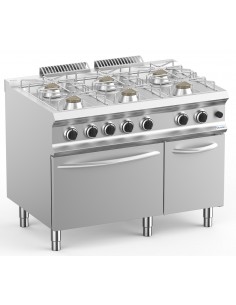 Cucina gas - N. 6 fuochi - Potenza bruciatore kW 5.5 -...