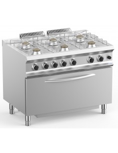 Gas cooker - No. 6 fires - Power burner kW 7 - Static gas...