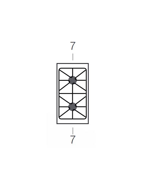 Cucina gas - N. 2 fuochi - Potenza kW 7 + 7 - Da appoggio - Cm 40 x 73 x 25 h