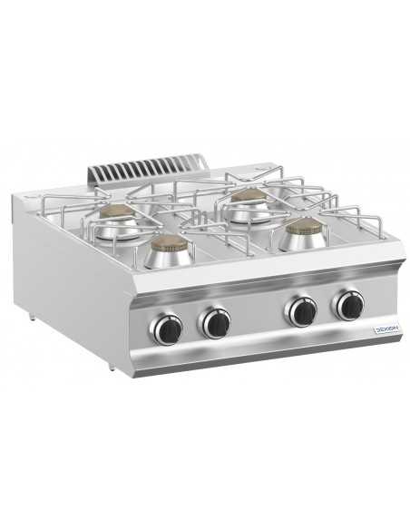 Cucina gas - N. 4 fuochi - Potenza bruciatori kW 5.5 - Da appoggio - Cm 70 x 73 x 25 h
