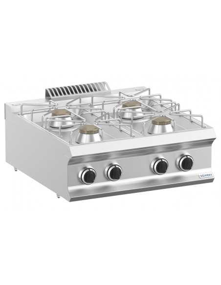 Gas cooker - No. 4 fires - Power burners kW 5.5 - Support - Cm 70 x 73 x 25 h