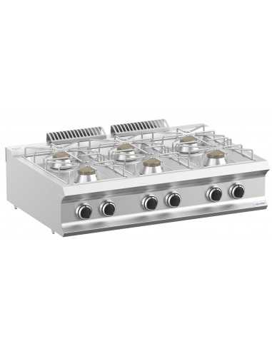 Gas cooker - No. 6 fires - Power burners kW 7 -...