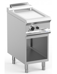 Fry top - A gas - Placa ranurada de acero inoxidable -...