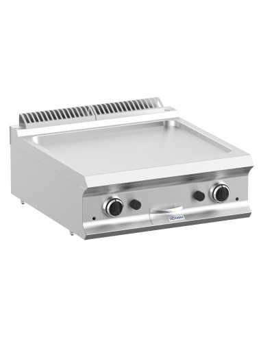 Fry top - A gas - Piastra rigata cromata - N. 2...