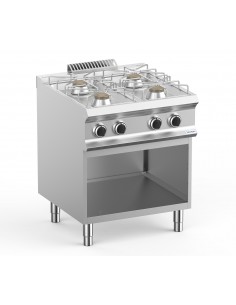 Gas cooker - No. 4 fires - Power burners kW 7 - Open...