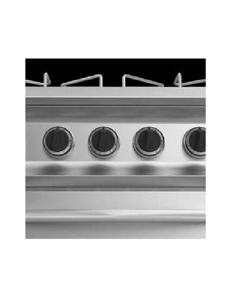 Gas cooker - No. 6 fires - Power burner 3 x kW 7 + 3 x kW 11 - Gas furnace - Power kw oven 7 - Cm 120 x 90 x 85 h