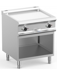 Fry top - elettrico - Piastra rigata cromata - Potenza kW...