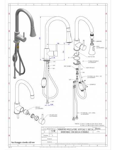 Tap single hole - swivel barrel - pull-out...