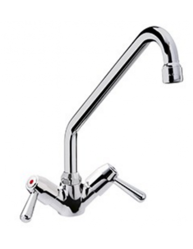 Tap single hole - Canna a "C" - Dimensions cm Ø...