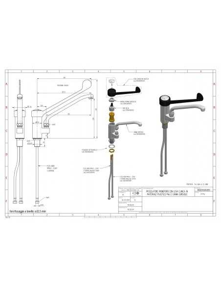 Tap mono hole - Clinical lever in plastic material - Swivel cast