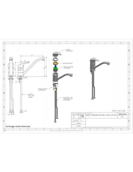 Tap single hole - Model EROS - Swivel cast
