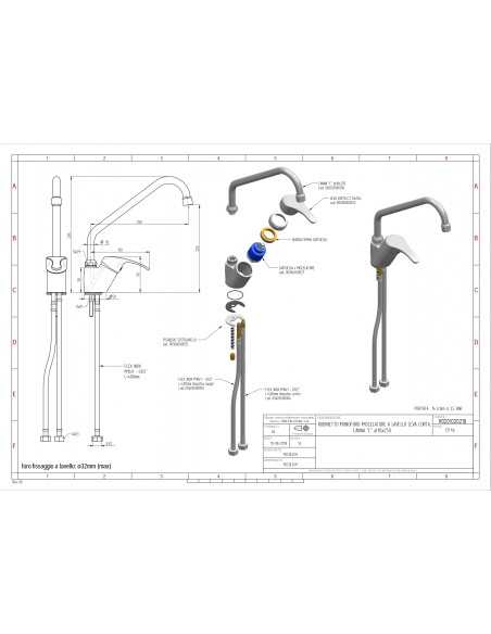 Tap single hole - Swivel barrel - Size cm 1.8 x 25