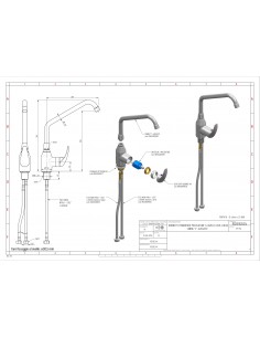 Miscelatore mono foro - Canna girevole "C"- Dimensioni cm... 2