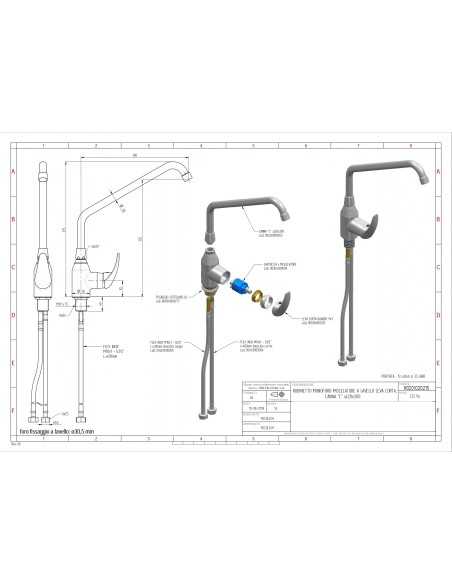 Tap single hole - swivel barrel "C"- Dimensions cm 2 x 30
