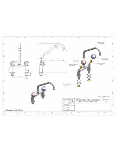 Tap biforo - Swivel cast "C"- Interasses 15.5...