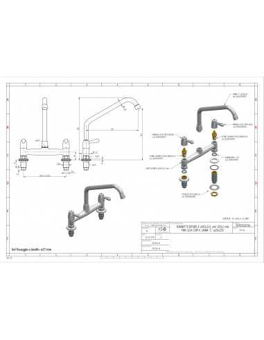 Tap biforo - Swivel cast "C"- Interasses 203.20...
