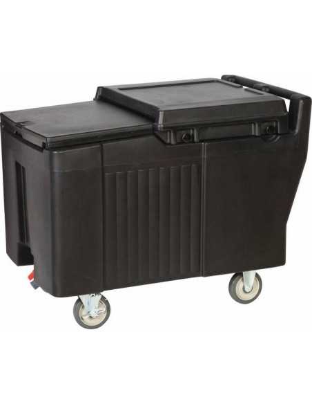 Carro de hielo de polietileno - Capacidad 125 litros (80 kg) - Con grifo - cm 61 x 96,5 x 74,5 h