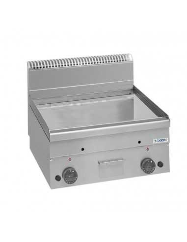 Fry top a gas -  Piastra liscia cromata -...
