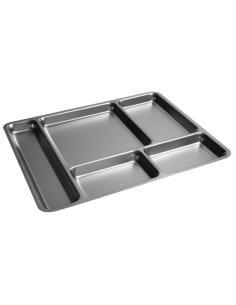 Canteen tray - Stainless steel - N.5 compartments -...