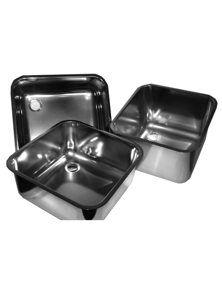 Lavello quadrato - A saldare - Acciaio inox AISI 304 - Dimensioni cm 40 x 40 x 30 h