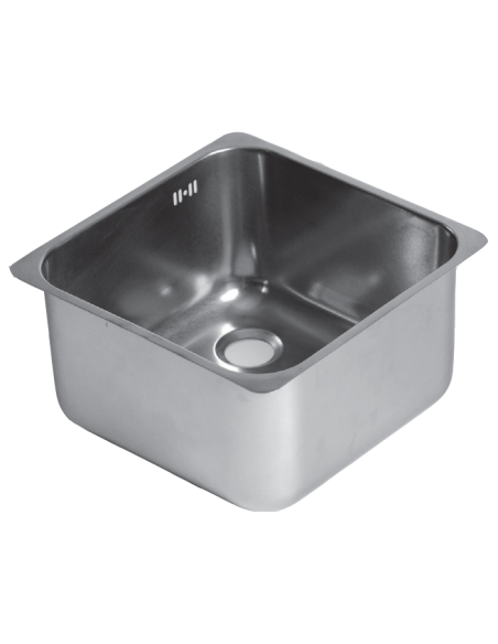 Fregadero cuadrado - A weld - Acciaio inox AISI 304 - Dimensiones cm 40 x 40 x 30 h