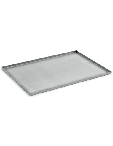 Baking tray in aluminised sheet metal - Dimensions 60 x 40 x 2 h cm