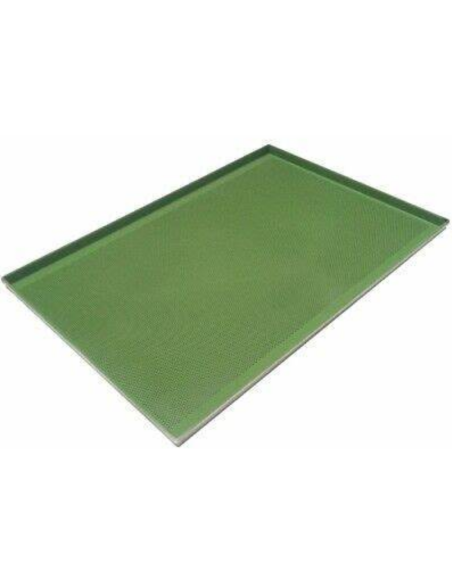 Perforated aluminum tray - Teflon coated - Dimensions 60 x 80 x 2 h cm